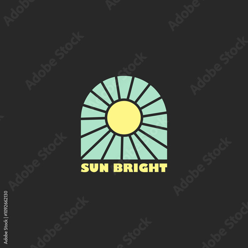 sun vector logo design to describe summer