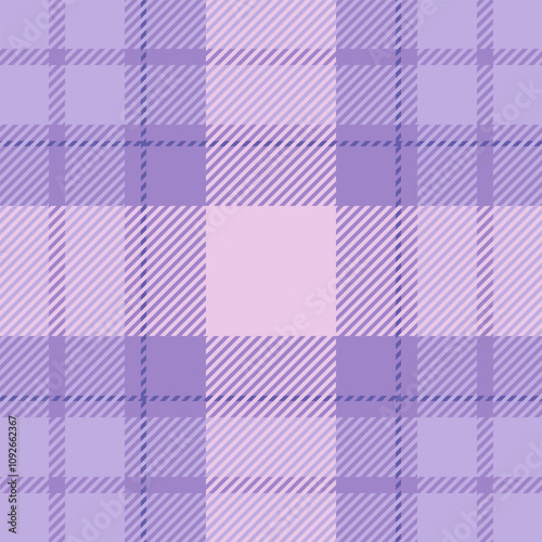 Japanese seamless fabric background, covering check texture pattern. Menu vector plaid tartan textile in light and violet colors.