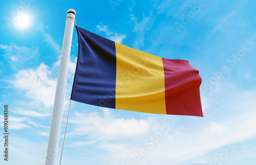 Chad Flag Photo, High-Quality Image of Chad Flag. Waving Chad Flag photo