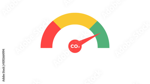 Carbon emissions meter reduceing pollution into net zero.