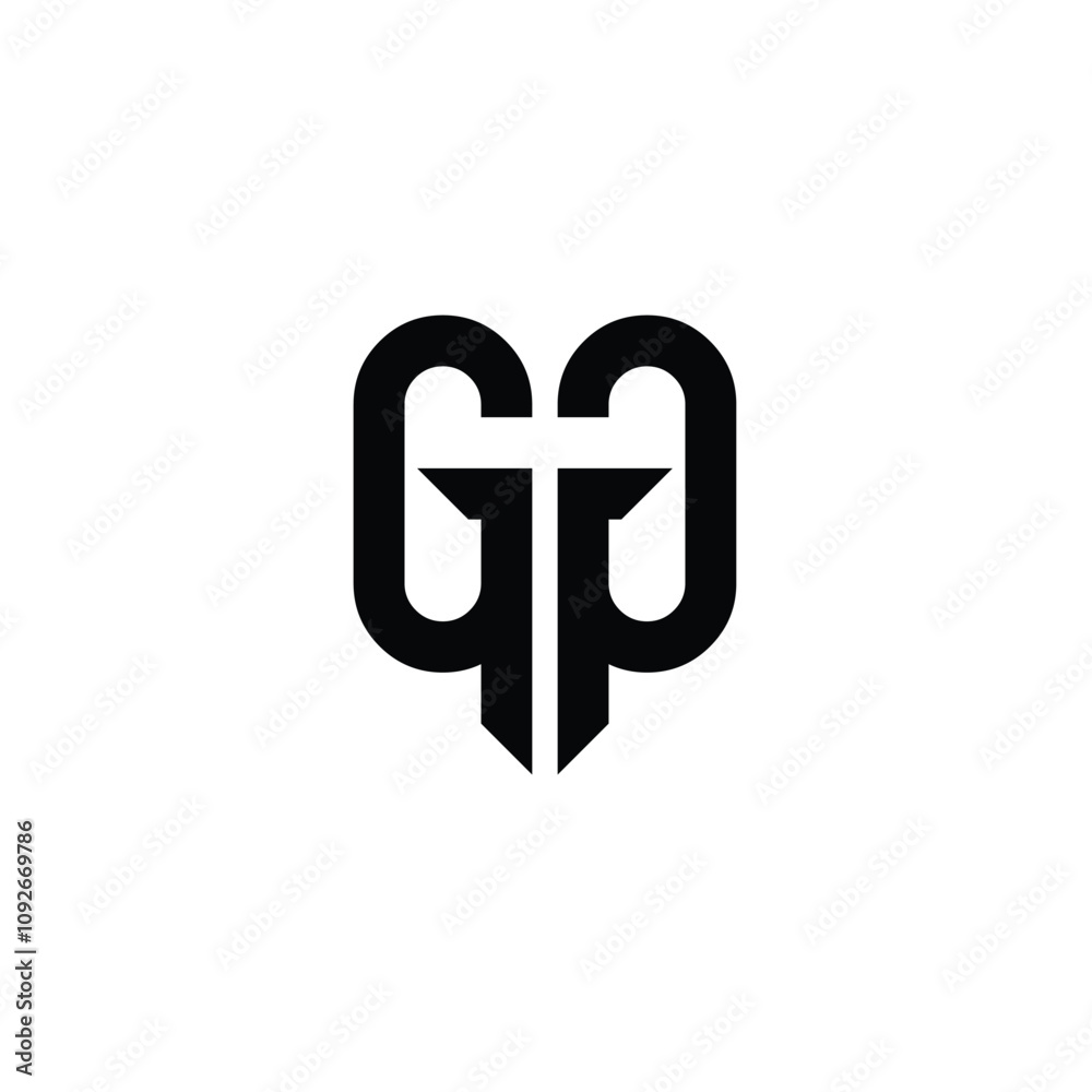 Obraz premium GG monogram logo design letter text name symbol monochrome logotype alphabet character simple logo