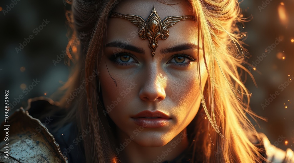 Enchanting Woman in Fantasy Armor Enchanting Woman in Fantasy Armor