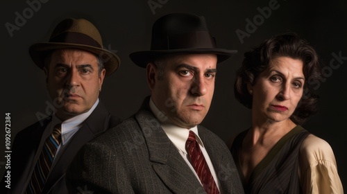 Wallpaper Mural A trio of vintage gangsters stare intently into the camera Torontodigital.ca