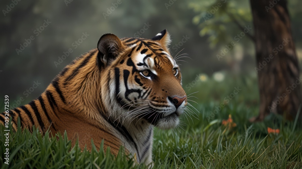 Naklejka premium TIGER IN THE WILD