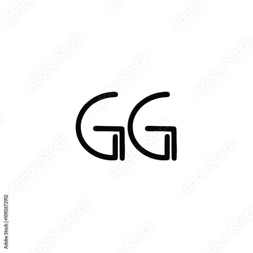 GG monogram logo design letter text name symbol monochrome logotype alphabet character simple logo