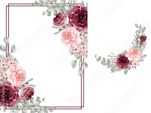 frame with roses