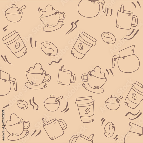 coffee for coffeeshop pattern background