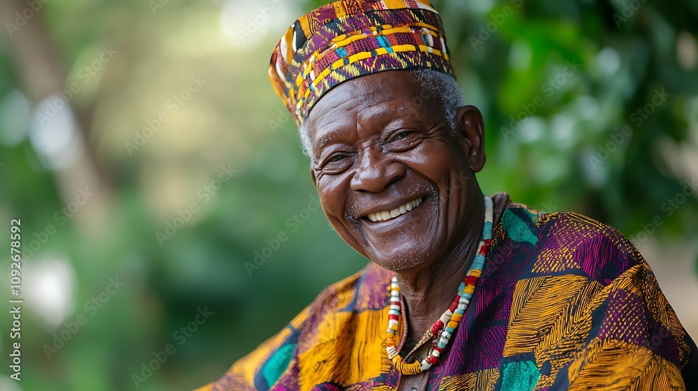 Obraz premium elderly man in traditional African clothing
