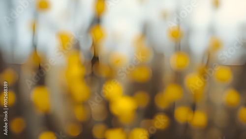 Defocused abstract background with a predominance of yellow and black colors, art abstraction photo