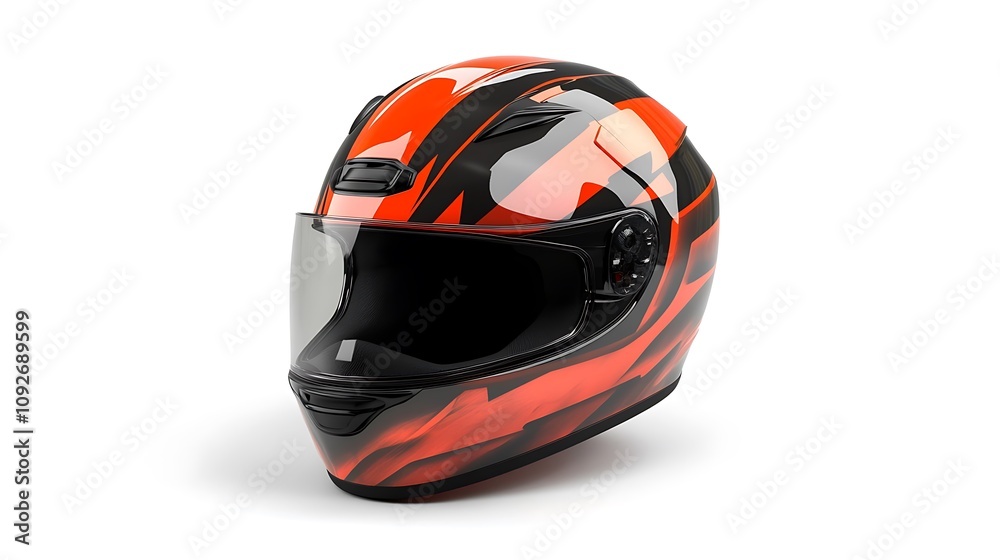 Orange and Black Motorcycle Helmet Design: A 3D Render Orange and Black Motorcycle Helmet Design: A 3D Render