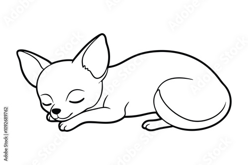 chihuahua dog silhouette vector image illustration.