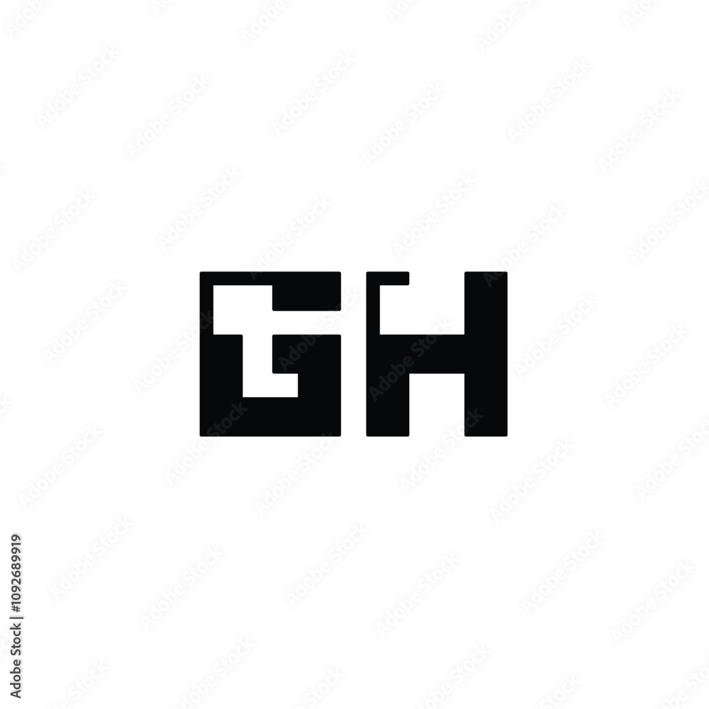 Obraz premium GH monogram logo design letter text name symbol monochrome logotype alphabet character simple logo