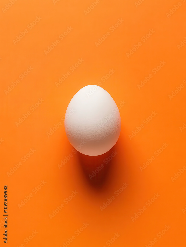 A single white egg resting on an orange background, emphasizing simplicity and color contrast. A single white egg resting on an orange background, emphasizing simplicity and color contrast.