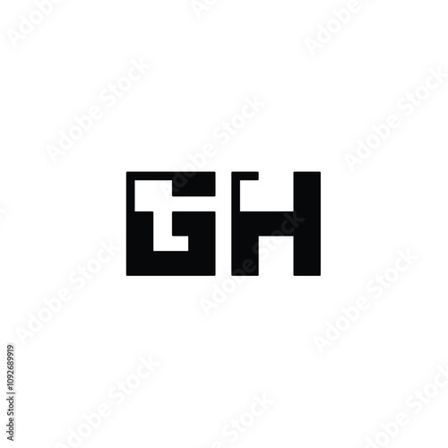 GH monogram logo design letter text name symbol monochrome logotype alphabet character simple logo photo