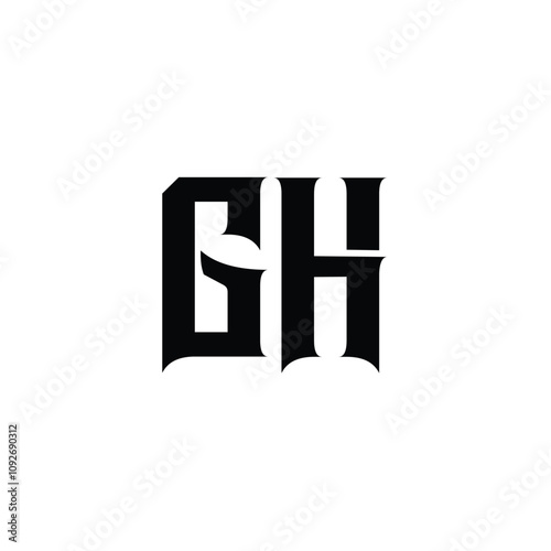 GH monogram logo design letter text name symbol monochrome logotype alphabet character simple logo photo