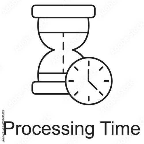 Processing Time Icon, Optimizing Efficiency Reducing Processing Time, Processing Time Insights Enhancing Workflow Performance