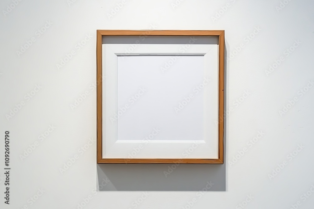 Empty Picture Frame on a White Wall - Modern Art Display Empty Picture Frame on a White Wall - Modern Art Display