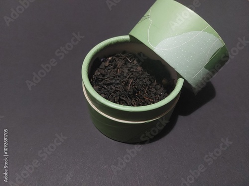 natural herbal tea in box isolated