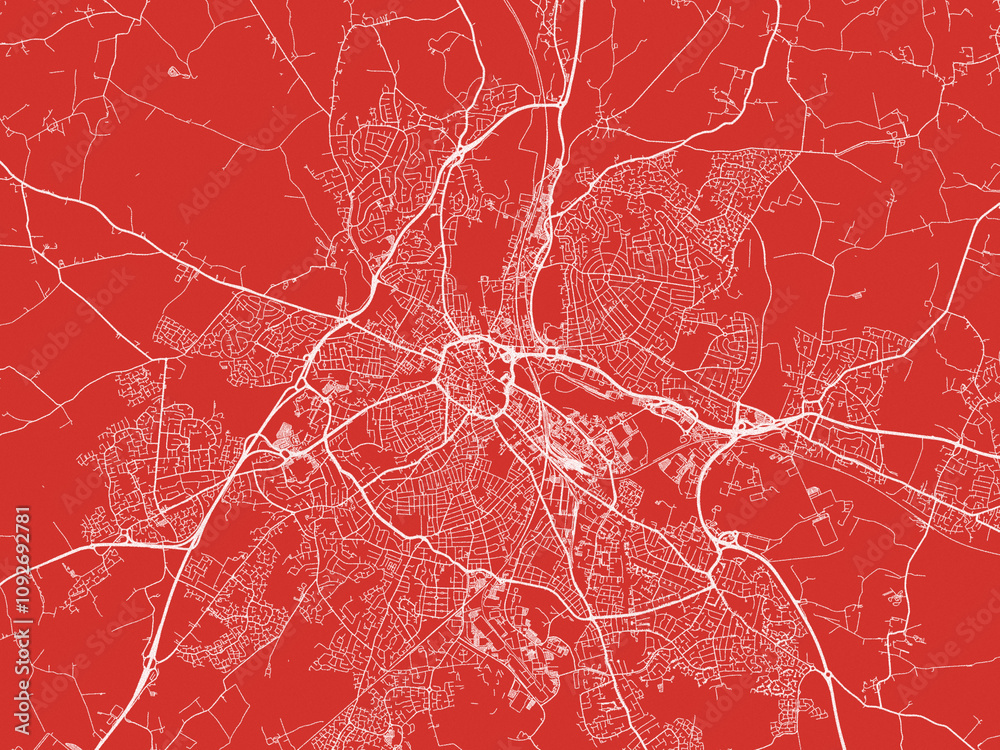 Christmas Map of Derby, United Kingdom in Snowy White on Festive Red Background. Christmas Map of Derby, United Kingdom in Snowy White on Festive Red Background.