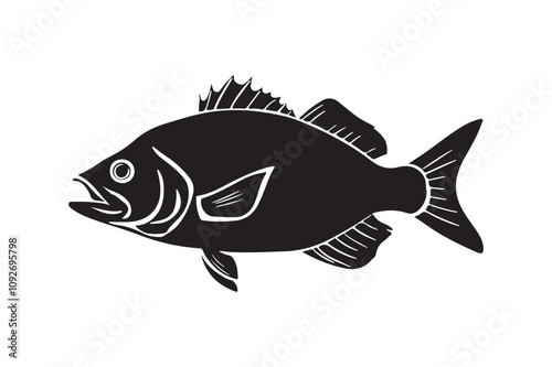 sea ​​fish silhouette vector.