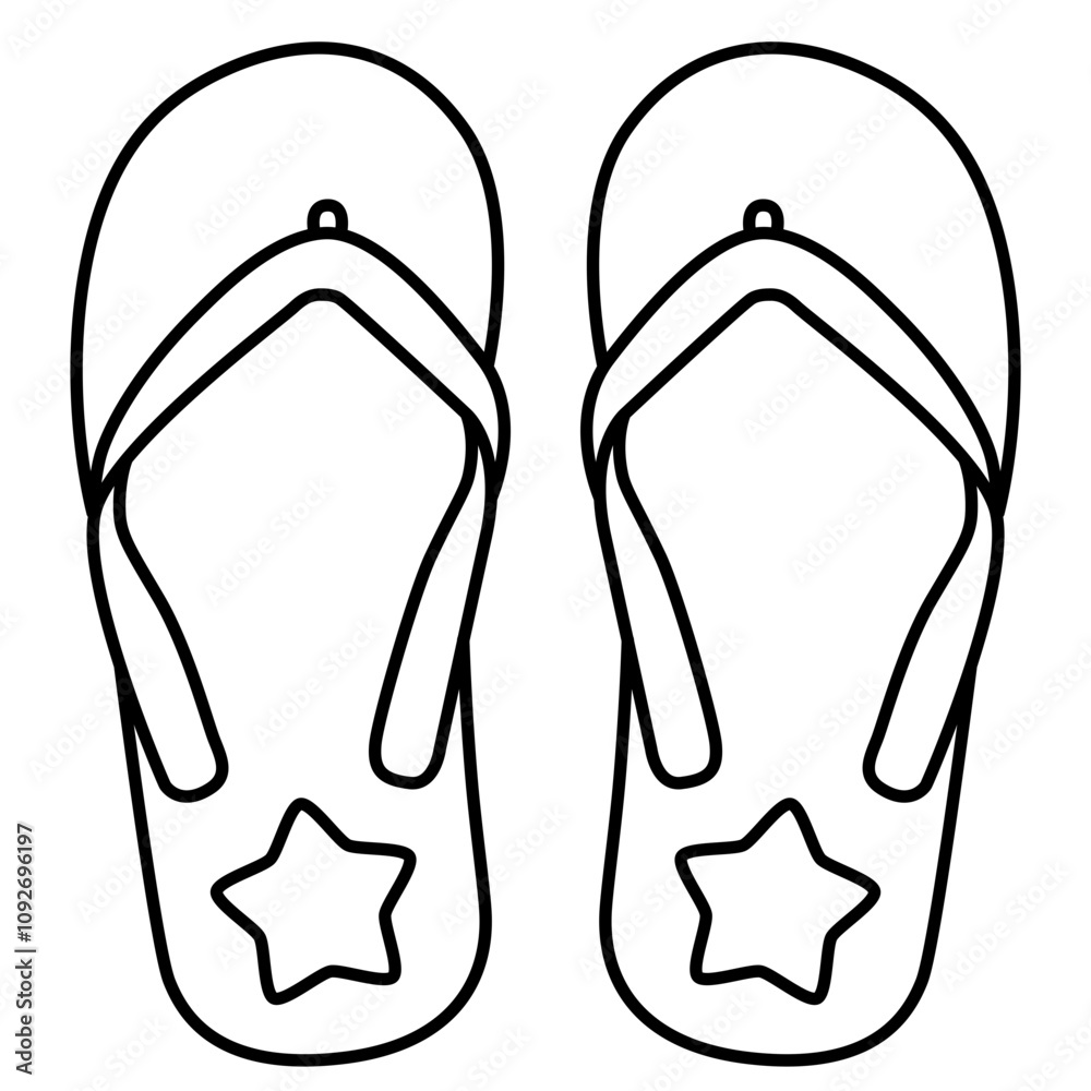 Sandal Flip Flop star 4 outline Sandal Flip Flop star 4 outline
