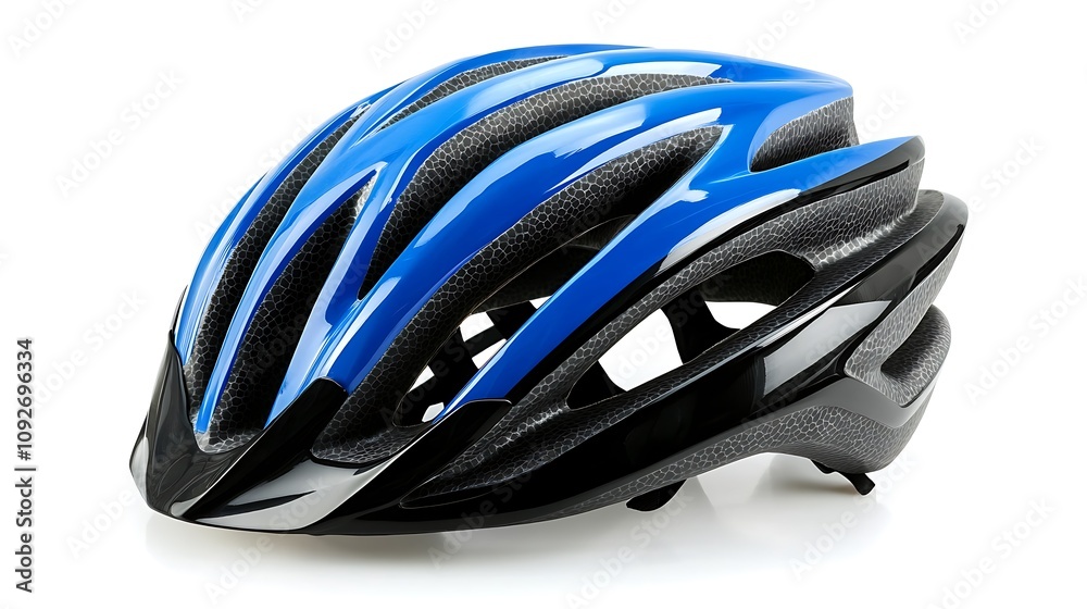Sleek Blue and Black Bicycle Helmet Design Sleek Blue and Black Bicycle Helmet Design