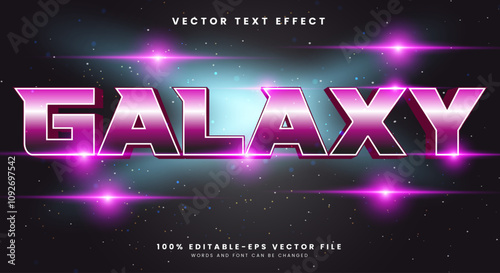 Galaxy Glow Style 3D editable text effect Template Suitable for galaxy theme