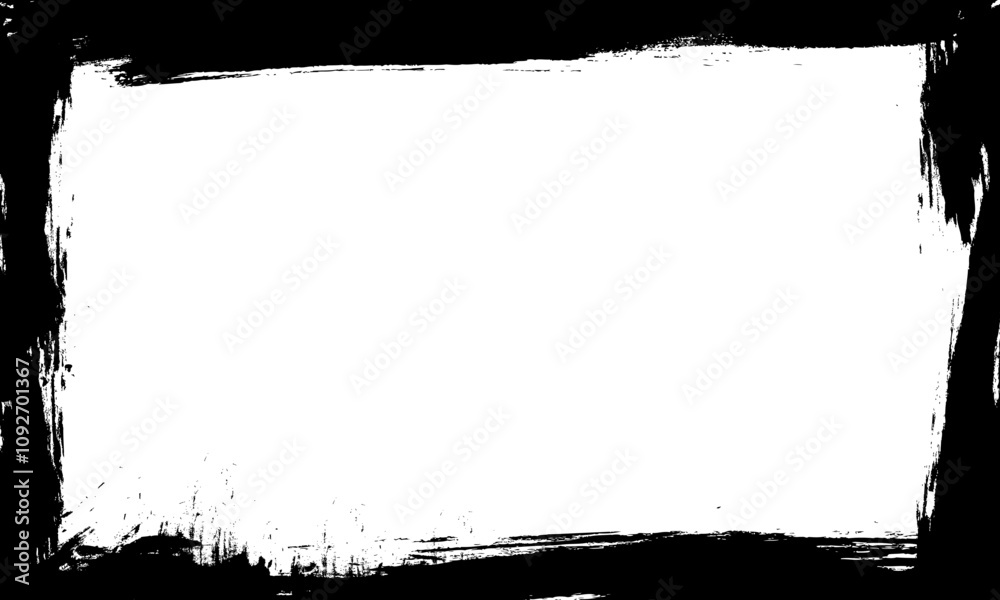 black frame border brush painting grunge style element black frame border brush painting grunge style element