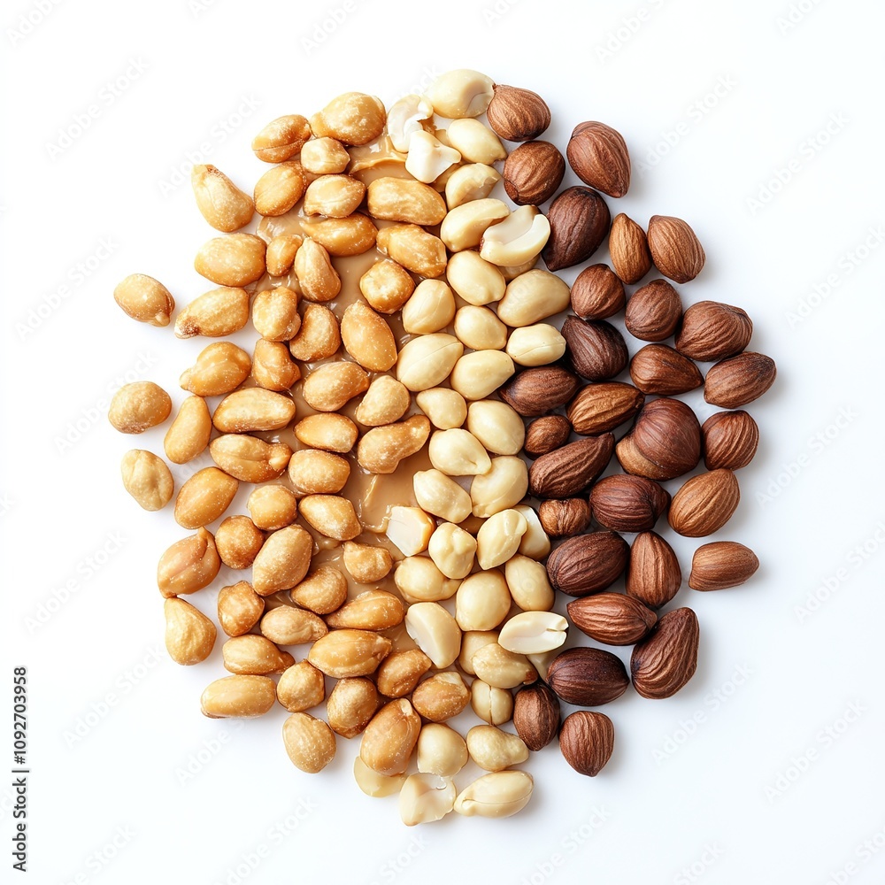 Different nuts on a white background Different nuts on a white background