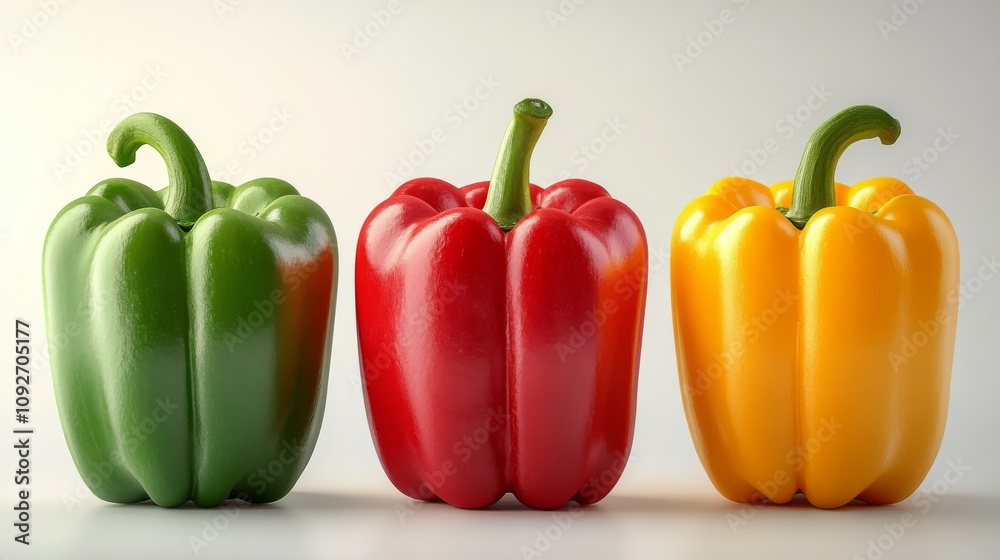 Set of Bell pepper , isolated on white background Set of Bell pepper , isolated on white background