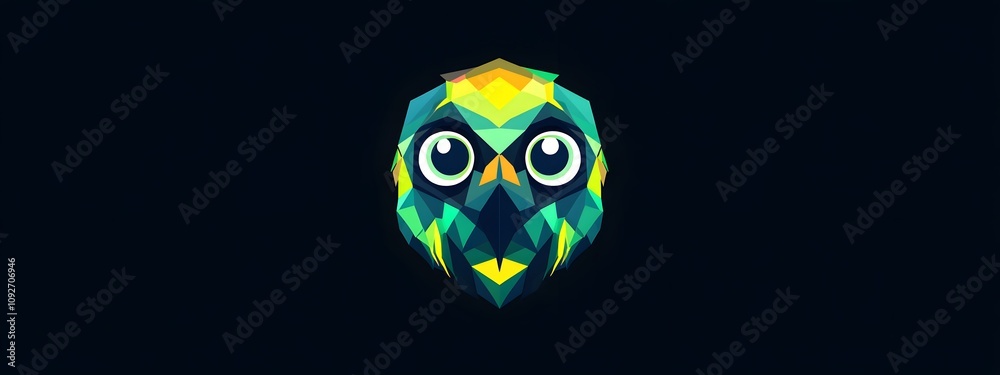 A low-poly black skull with colorful abstract geometric patterns on the right and left sides, set against a solid background A low-poly black skull with colorful abstract geometric patterns on the right and left sides, set against a solid background