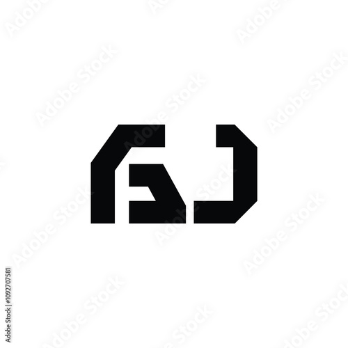 GJ monogram logo design letter text name symbol monochrome logotype alphabet character simple logo