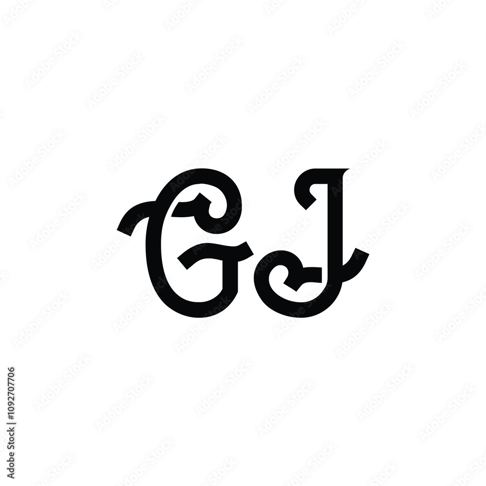 GJ monogram logo design letter text name symbol monochrome logotype alphabet character simple logo GJ monogram logo design letter text name symbol monochrome logotype alphabet character simple logo