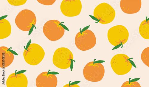 Cute orange fruits pattern background vector design