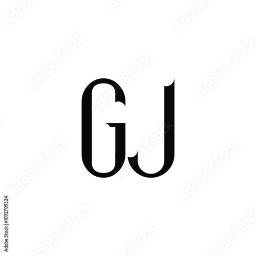 GJ monogram logo design letter text name symbol monochrome logotype alphabet character simple logo