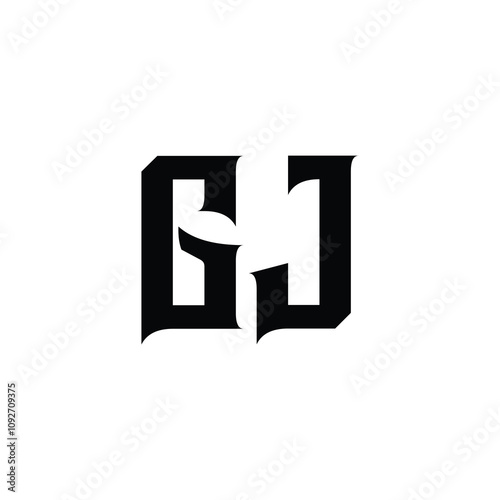 GJ monogram logo design letter text name symbol monochrome logotype alphabet character simple logo