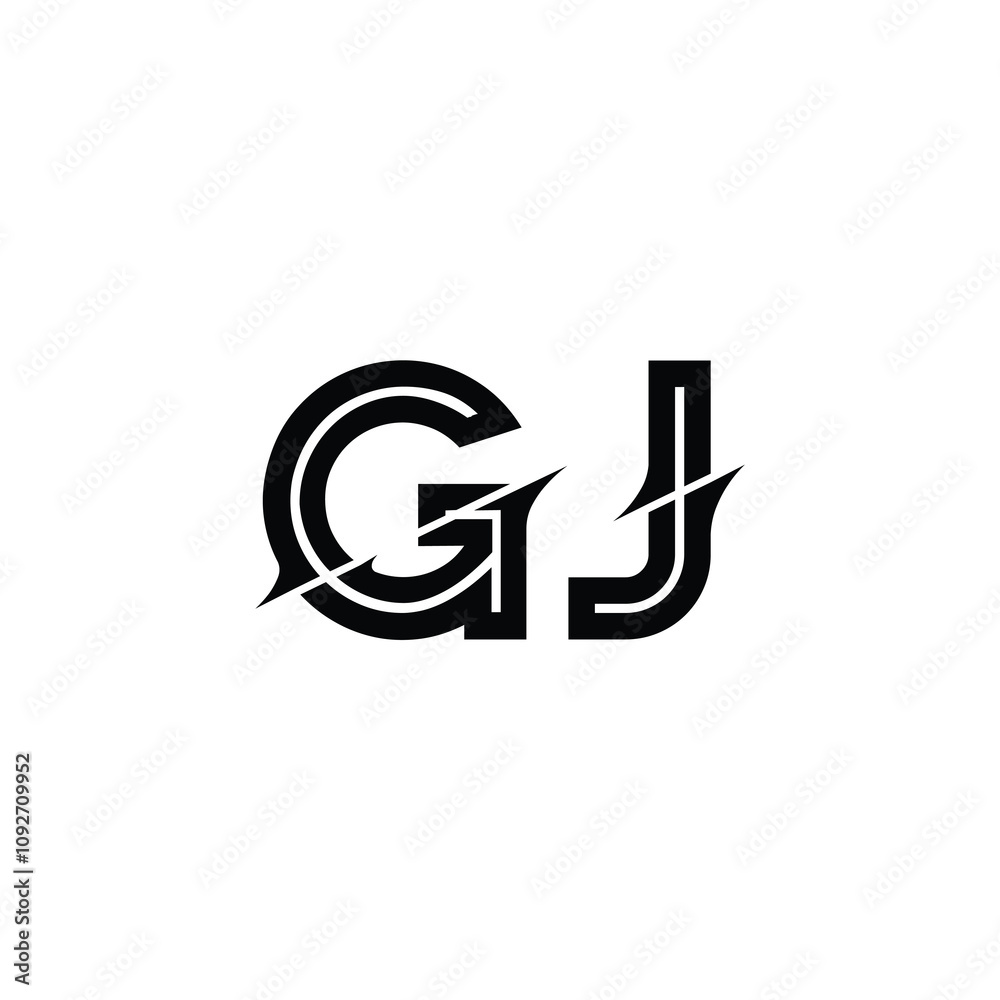 GJ monogram logo design letter text name symbol monochrome logotype alphabet character simple logo GJ monogram logo design letter text name symbol monochrome logotype alphabet character simple logo