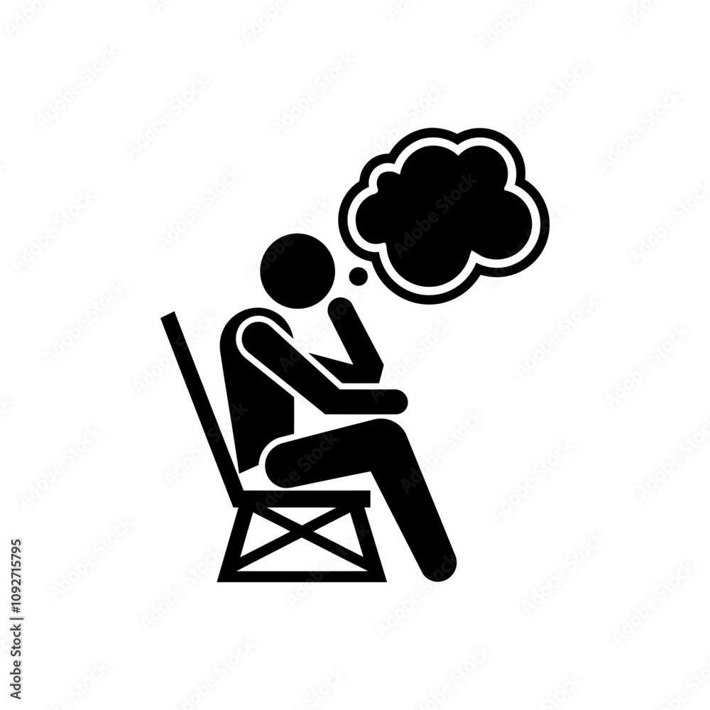 Fototapeta premium Seated thinker icon