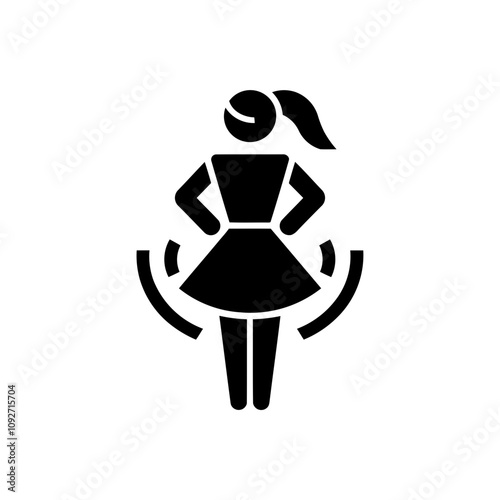 Confident woman hands on hips icon
