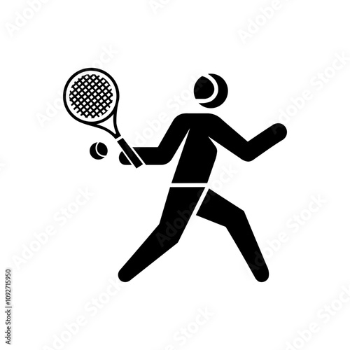Tennis forehand shot action icon