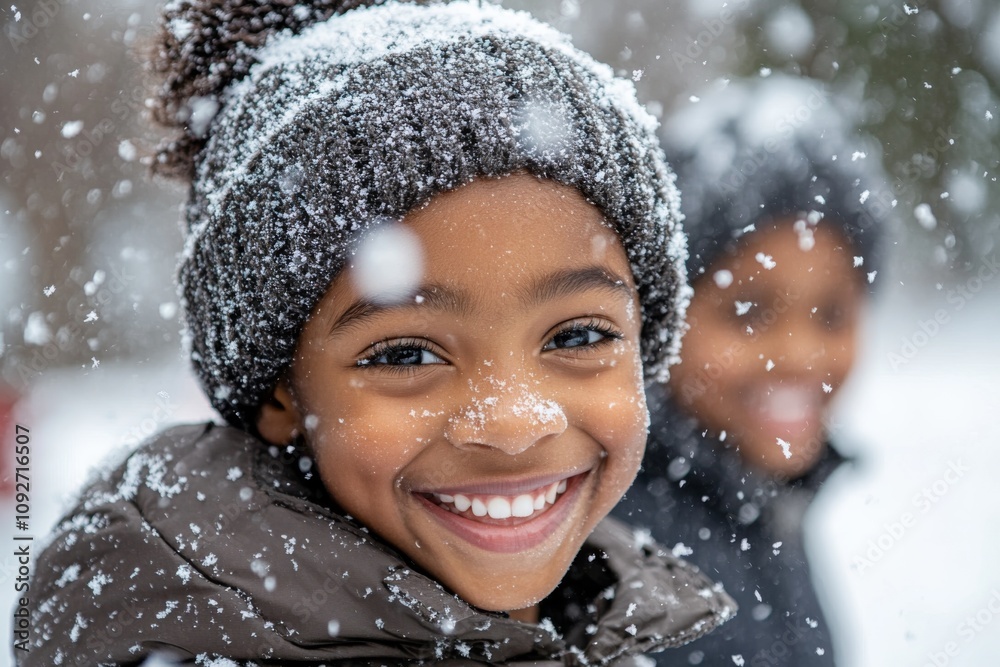 Joyful Child in Winter Wonderland Snowy Day Fun Joyful Child in Winter Wonderland Snowy Day Fun