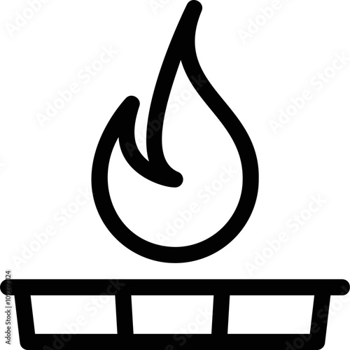 Simple vector icon gas burner