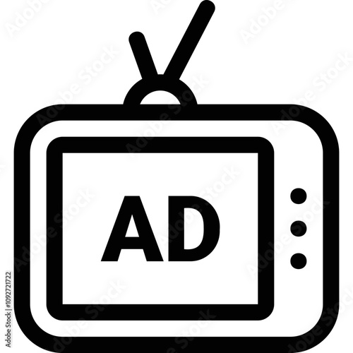 Simple vector icon old tv
