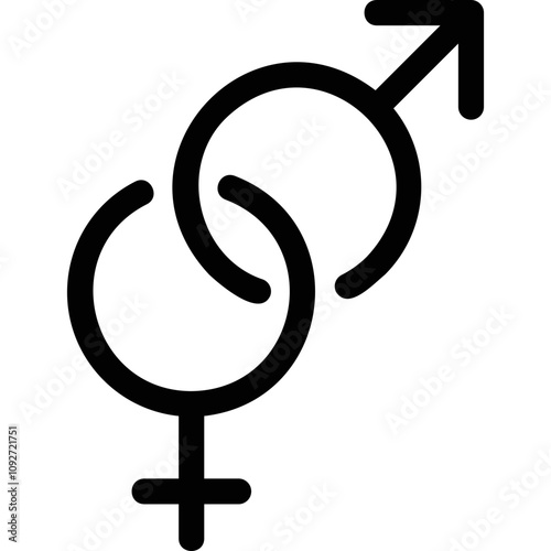 Simple vector icon gender male, female