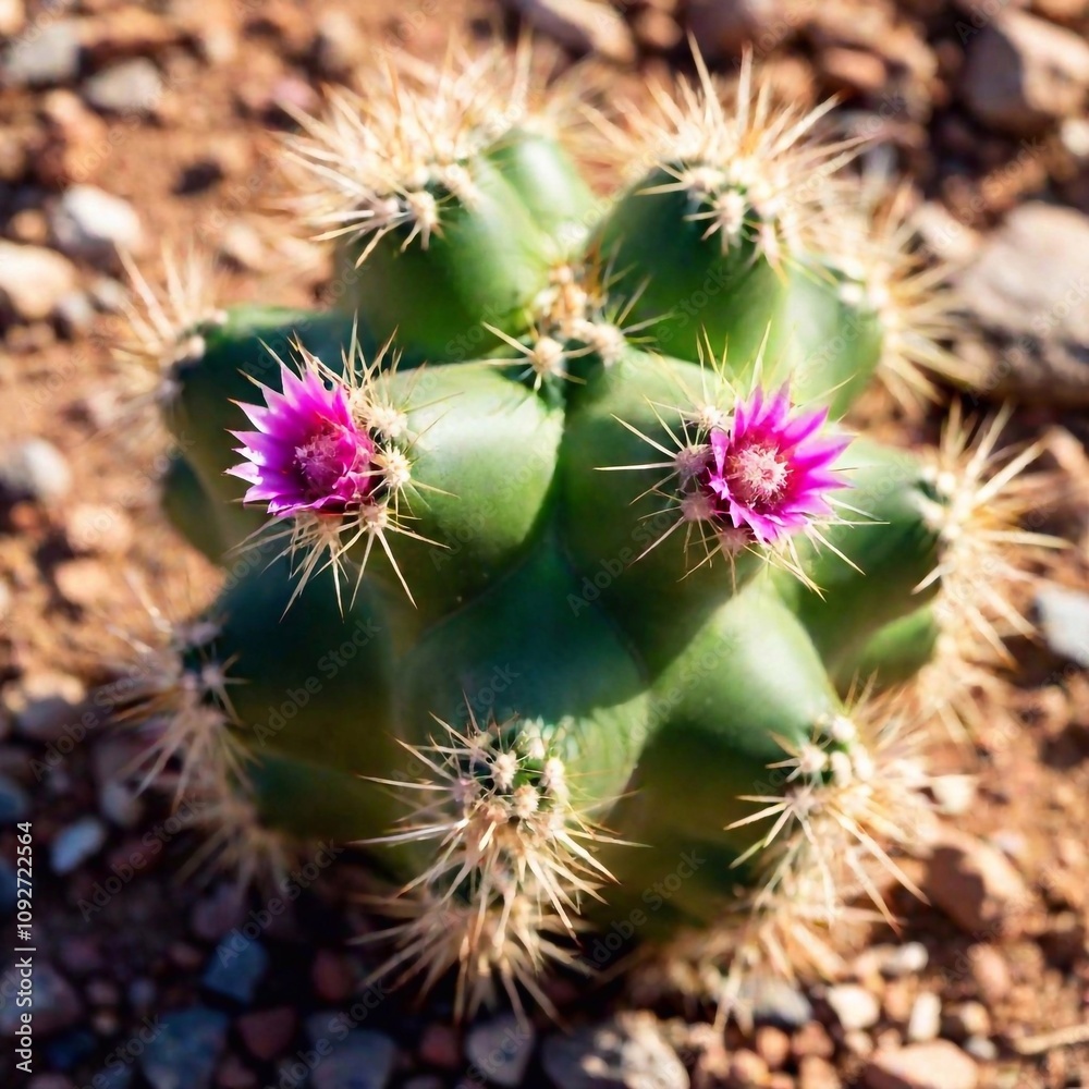 Detailed macro of a blooming desert cactus Detailed macro of a blooming desert cactus