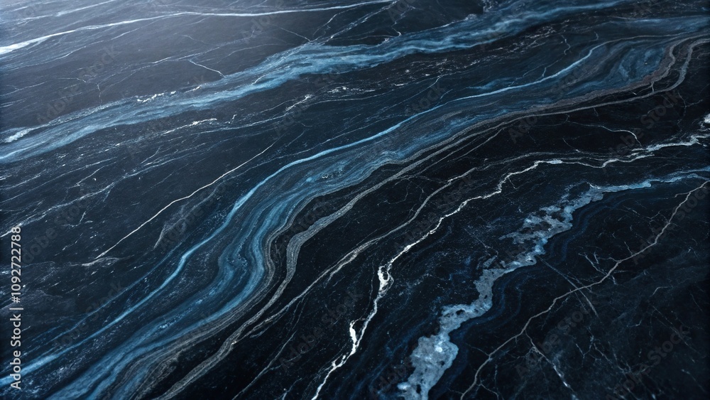 Black marble surface with a swirling pattern of blues and blacks, geometric designs, abstract art, modern design, textured surfaces, black marble Black marble surface with a swirling pattern of blues and blacks, geometric designs, abstract art, modern design, textured surfaces, black marble
