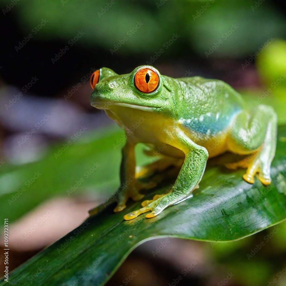 Obraz premium Glass Frog with Surrounding Wildlife 