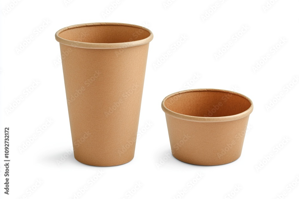 Minimalist Blank Kraft Coffee Cup for Takeaway, paper cup, Take-out coffee cup. Isolated on white background. Minimalist Blank Kraft Coffee Cup for Takeaway, paper cup, Take-out coffee cup. Isolated on white background.