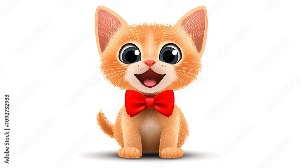 Obraz premium Charming Kitten with Festive Bow Tie