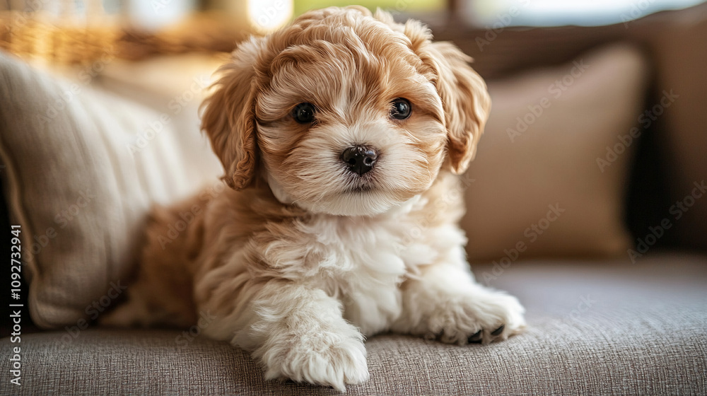 cute adorable puppy dog for pet shop background